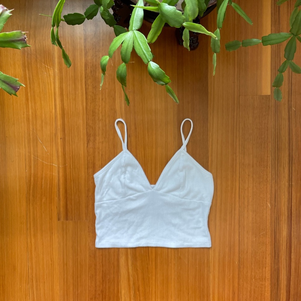 LF white crop top/bralette